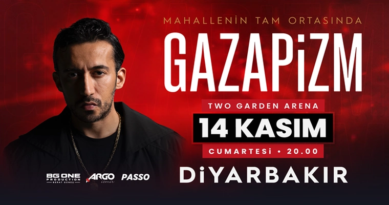 Gazapizm, 14 Kasım 2026, Two Garden Arena, Diyarbakır konser afişi
