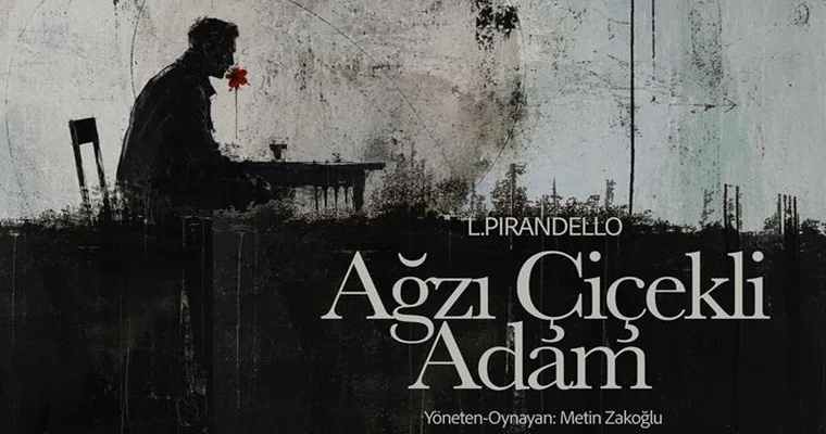 ağzı çiçekli adam